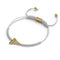 Weißes Makramee-Armband mit Haifischzahn von Lauren Howe | 925er Sterlingsilber, Gold Vermeil | Kristall